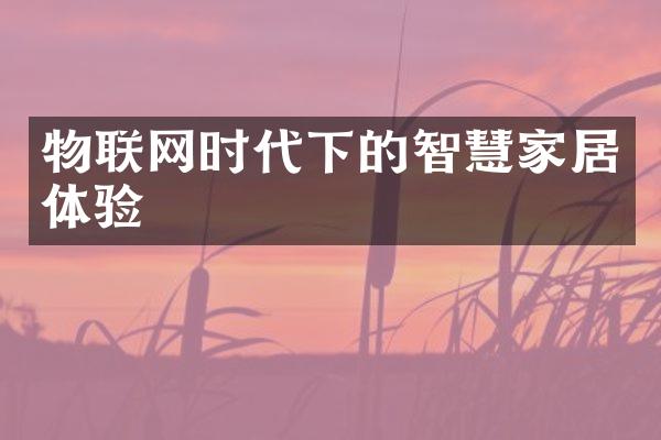 物联网时代下的智慧家居体验