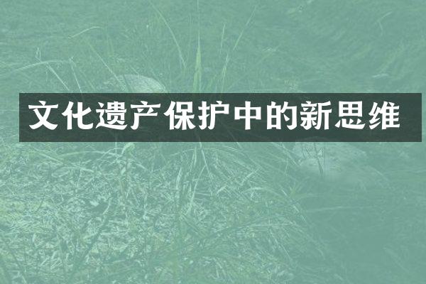 文化遗产保护中的新思维