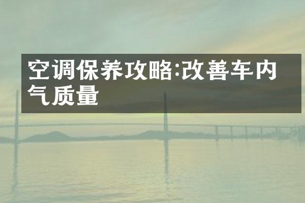 空调保养攻略:改善车内空气质量