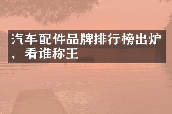 汽车配件品牌排行榜出炉，看谁称王