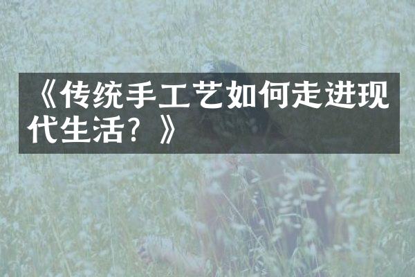 《传统手工艺如何走进现代生活？》