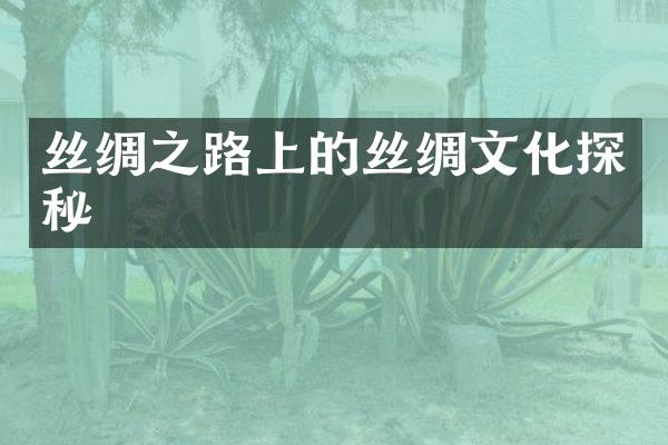 丝绸之路上的丝绸文化探秘