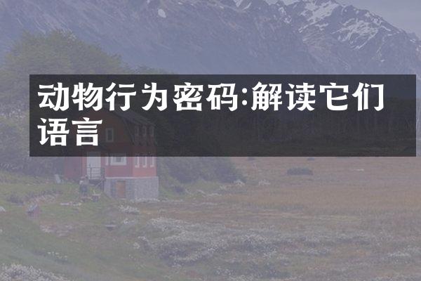 动物行为密码:解读它们的语言