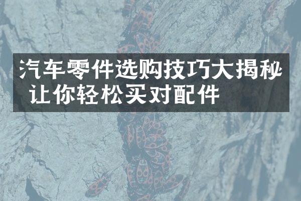 汽车零件选购技巧大揭秘 让你轻松买对配件