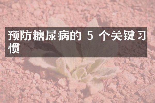 预防糖尿病的 5 个关键习惯