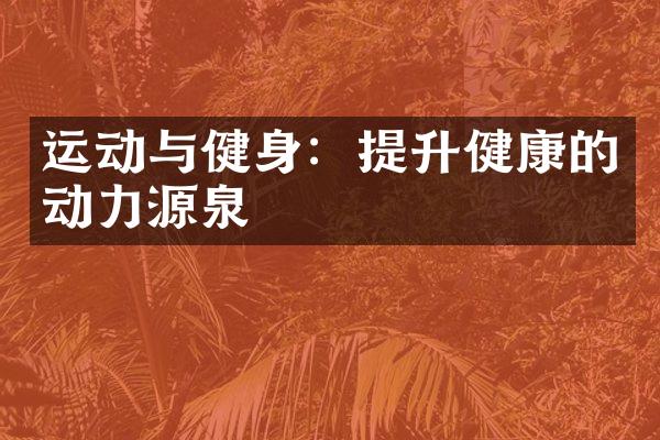运动与健身：提升健康的动力源泉