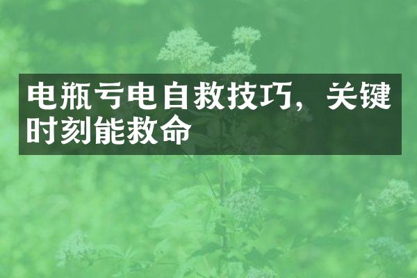 电瓶亏电自救技巧，关键时刻能救命