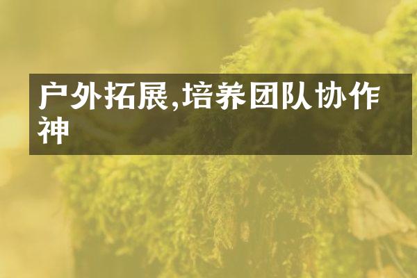 户外拓展,培养团队协作精神