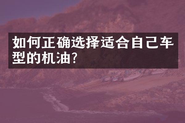 如何正确选择适合自己车型的机油？