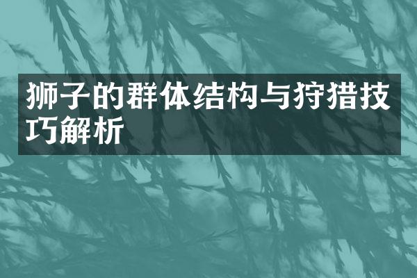 狮子的群体结构与狩猎技巧解析