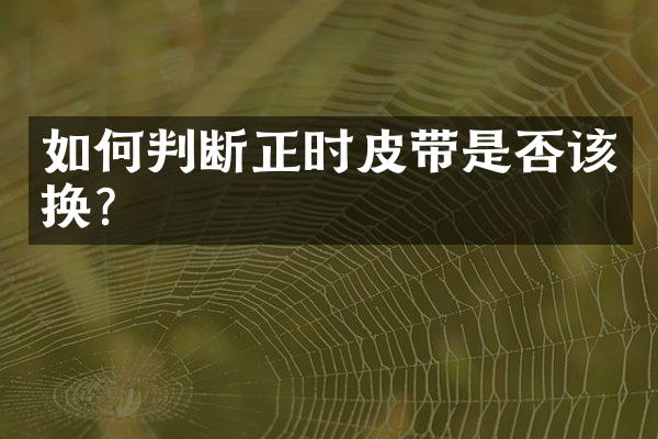 如何判断正时皮带是否该换？