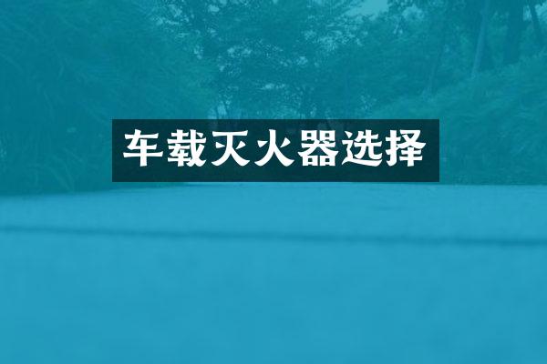 车载灭火器选择