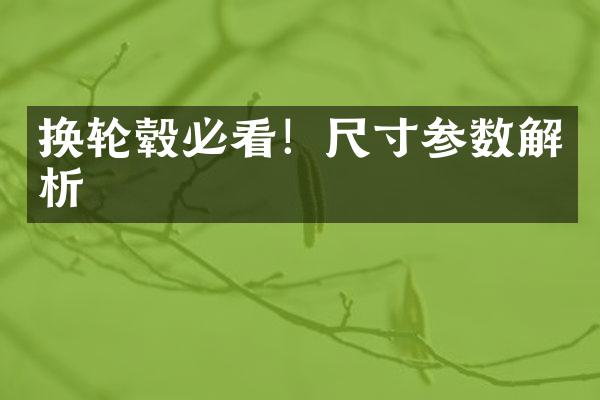 换轮毂必看！尺寸参数解析