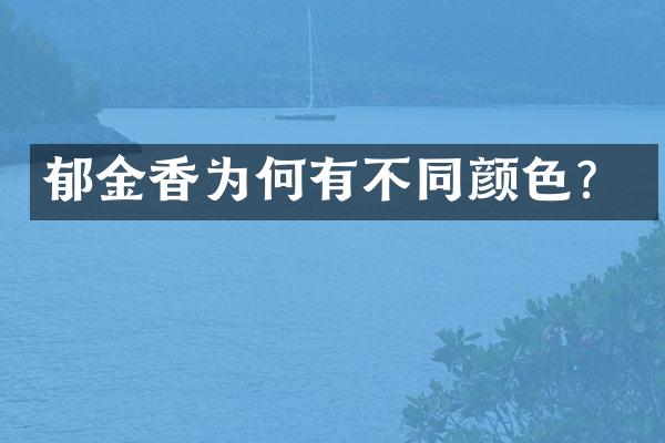 郁金香为何有不同颜色？