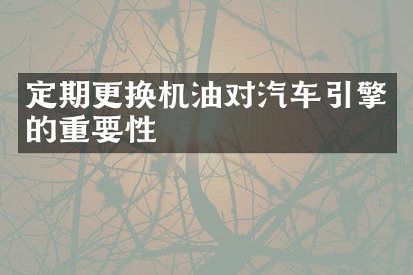 定期更换机油对汽车引擎的重要性