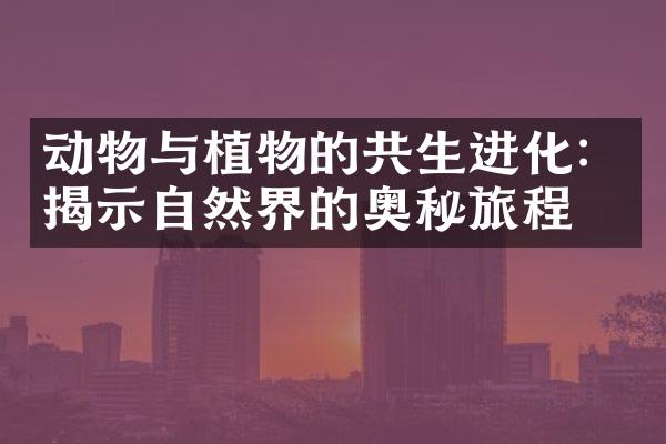 动物与植物的共生进化：揭示自然界的奥秘旅程