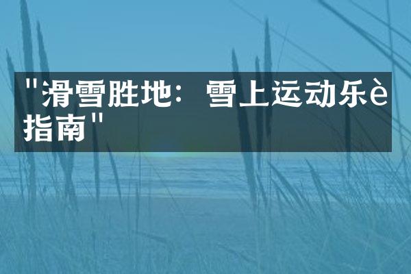 "滑雪胜地：雪上运动乐趣指南"
