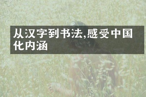 从汉字到书法,感受中国文化内涵