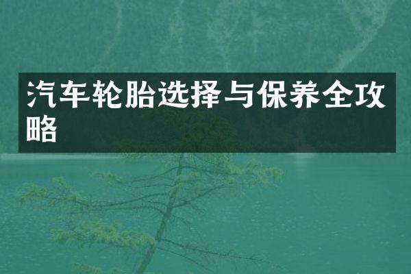 汽车轮胎选择与保养全攻略