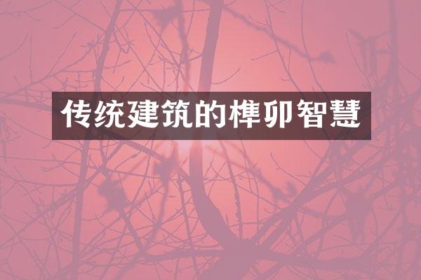 传统建筑的榫卯智慧
