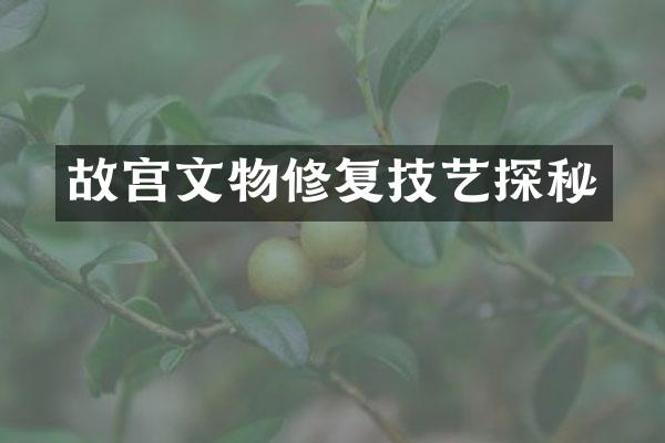 故宫文物修复技艺探秘