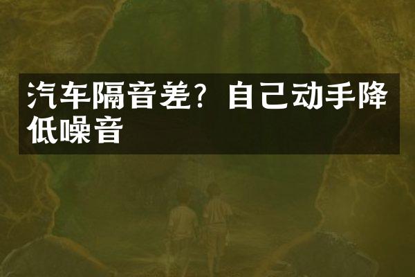 汽车隔音差？自己动手降低噪音