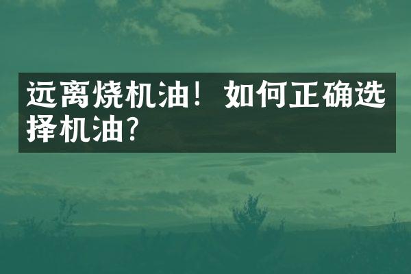 远离烧机油！如何正确选择机油？