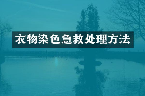 衣物染色急救处理方法