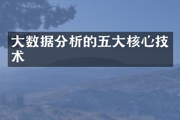 大数据分析的五大核心技术
