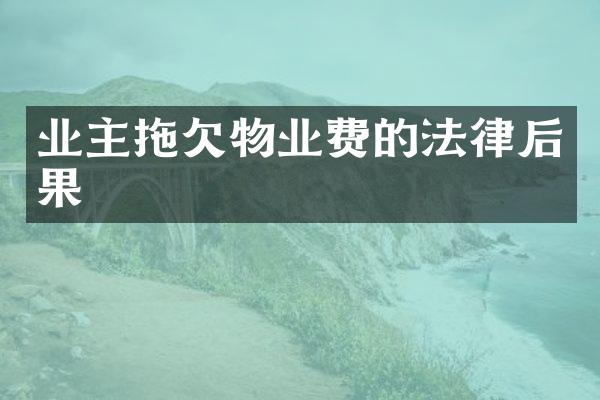 业主拖欠物业费的法律后果