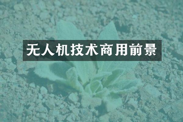 无人机技术商用前景