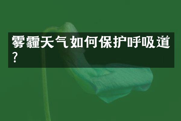 雾霾天气如何保护呼吸道？