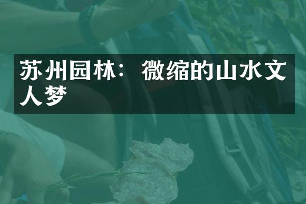 苏州园林：微缩的山水文人梦