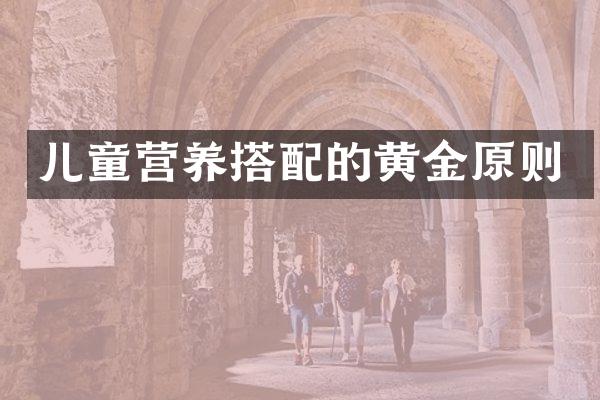 儿童营养搭配的黄金原则