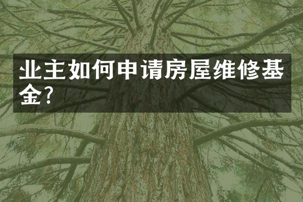 业主如何申请房屋维修基金？