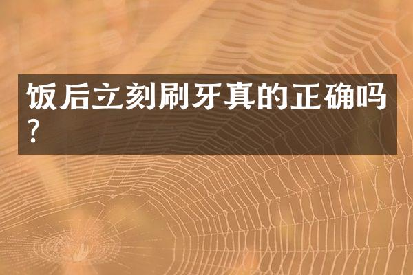 饭后立刻刷牙真的正确吗？