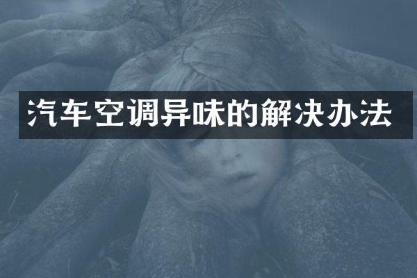 汽车空调异味的解决办法