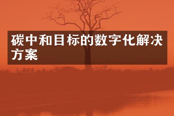 碳中和目标的数字化解决方案