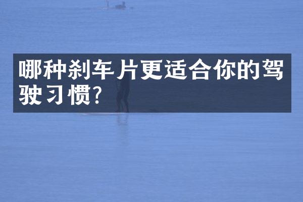 哪种刹车片更适合你的驾驶习惯？