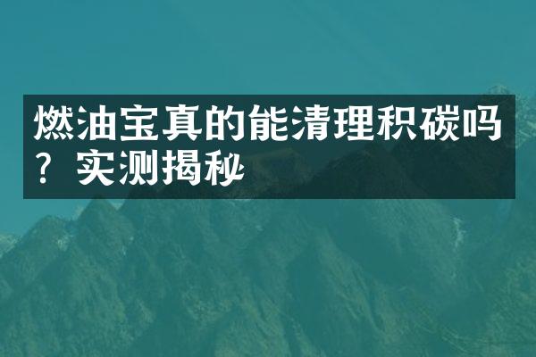 燃油宝真的能清理积碳吗？实测揭秘