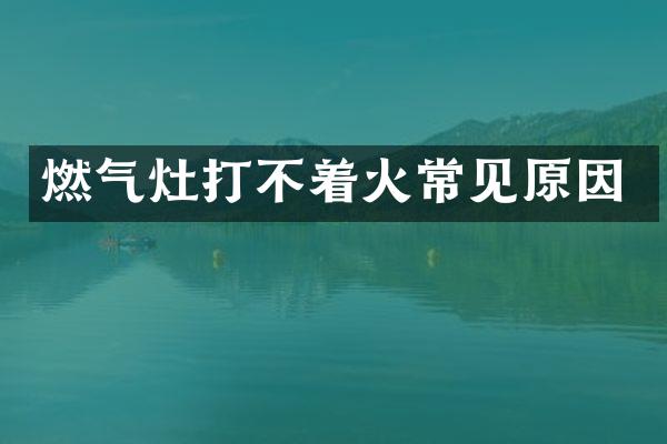 燃气灶打不着火常见原因