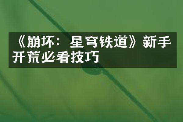 《崩坏：星穹铁道》新手开荒必看技巧