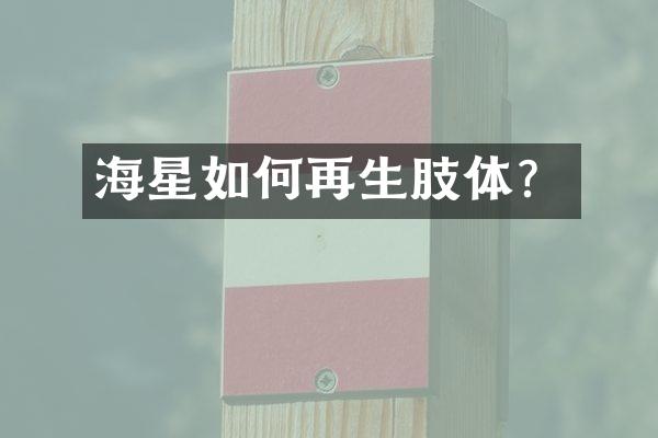 海星如何再生肢体？