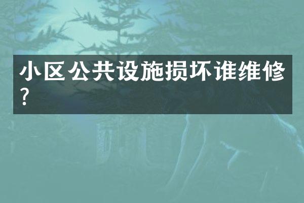 小区公共设施损坏谁维修？
