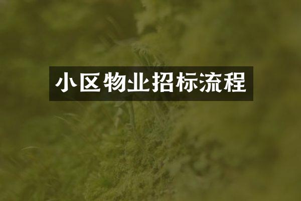 小区物业招标流程