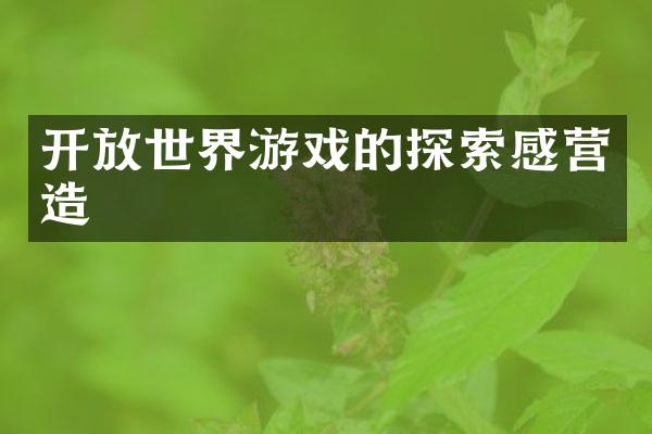 开放世界游戏的探索感营造