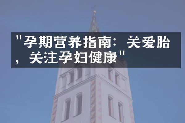 "孕期营养指南：关爱胎儿，关注孕妇健康"