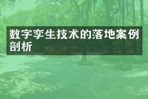 数字孪生技术的落地案例剖析