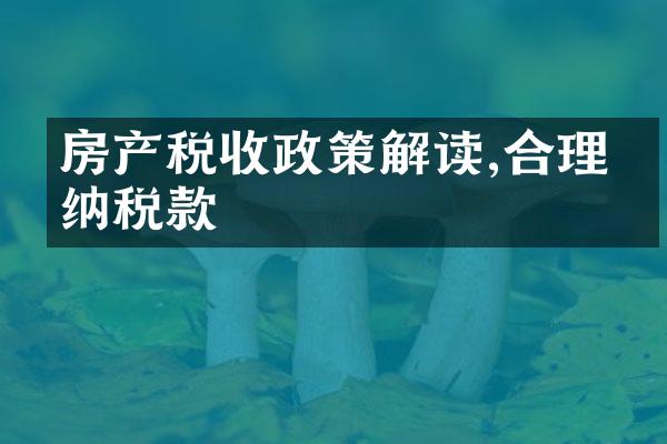 房产税收政策解读,合理缴纳税款