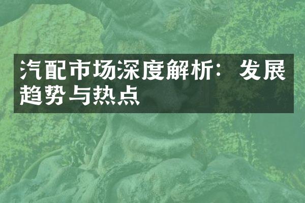 汽配市场深度解析：发展趋势与热点